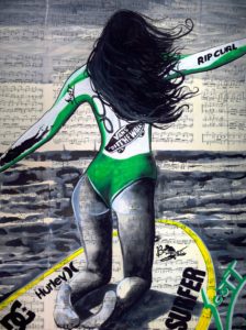 surf girl painting 