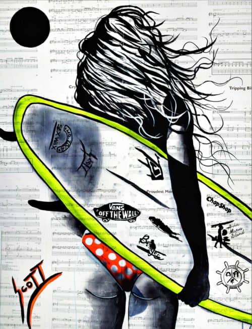 surf girl art